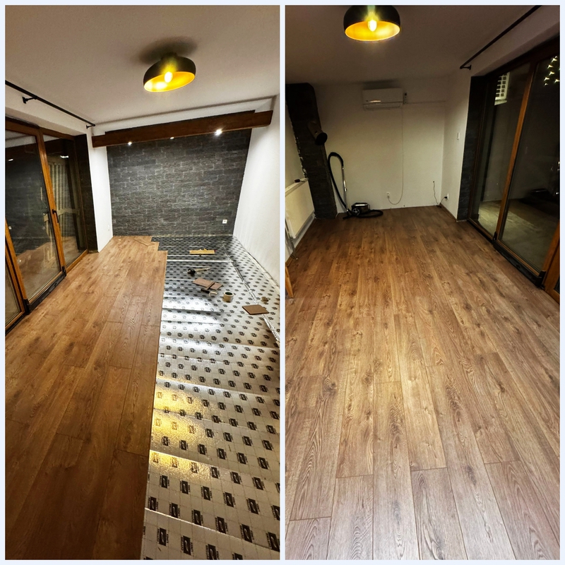 Pokládka podláh Pred/Po